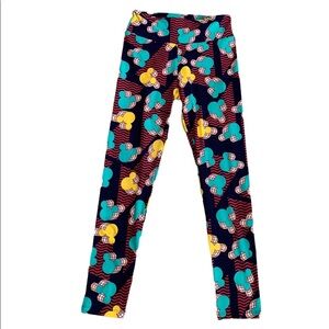 Lularoe Mickey Mouse Print Multi Colored Leggings One Size